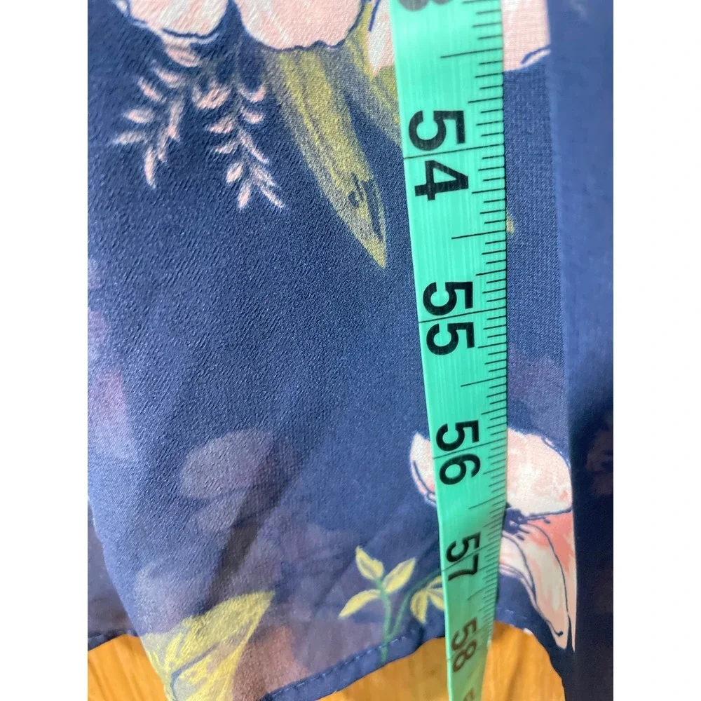 Abercrombie Fitch Women‎ Dress Size M Navy Floral Cold Shoulder Ruffle Maxi Wrap